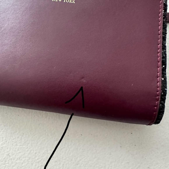 Kate Spade NY Snap Bifold Glitter Trim Smooth Wallet - Picture 2 of 10